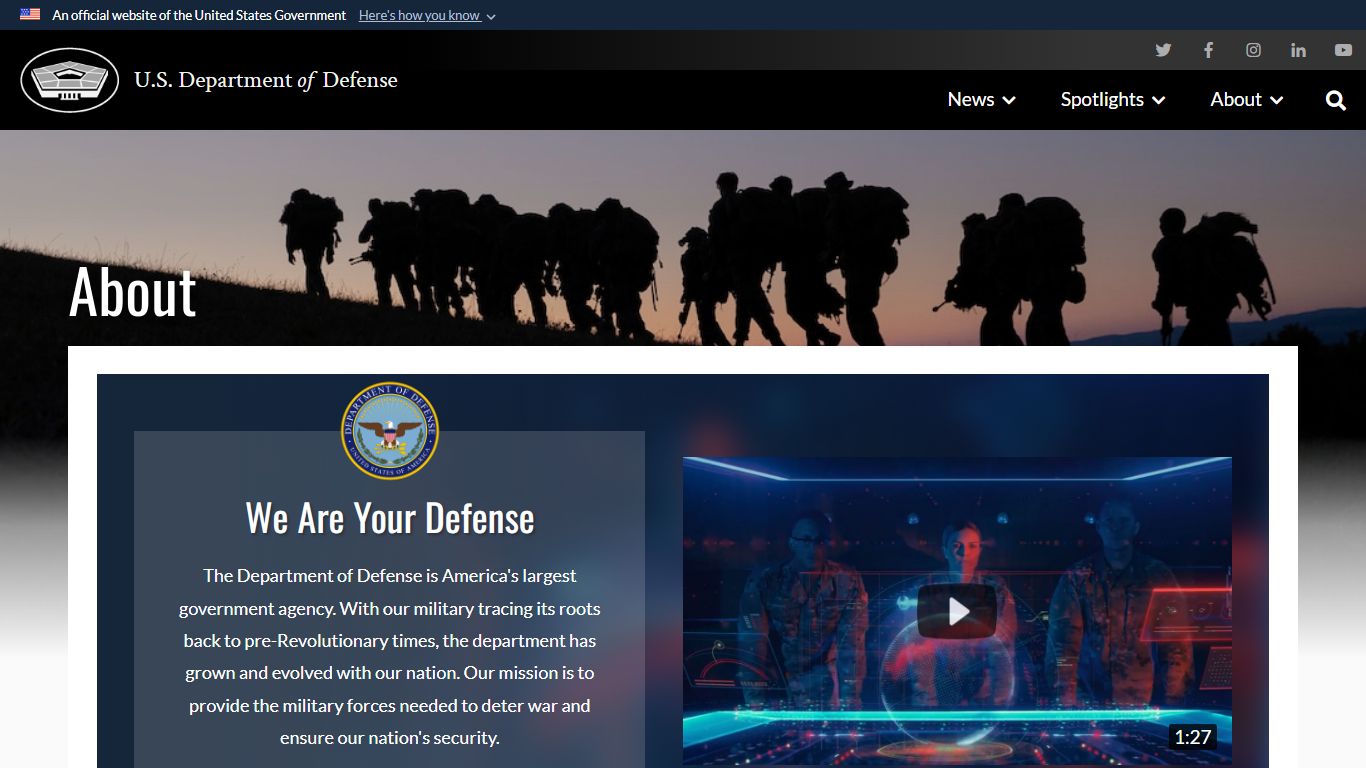 About - U.S. Department of Defense